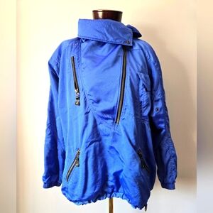 NILS Vintahe Ski Wear Lightweight Blue 3/4 Zip-Up Jacket